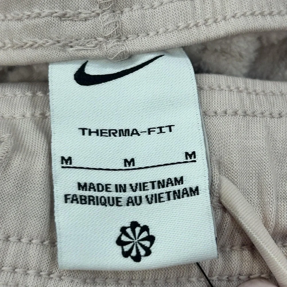 Nike Pants Womens M Pink Therma-FIT Fleece Sweatpants Loose Fit Mid Rise Thermal